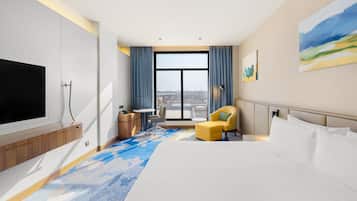 Egyptian cotton sheets, premium bedding, minibar, in-room safe