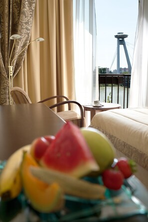 Standard Double or Twin Room, River View | 1 bedroom, premium bedding, Select Comfort beds, minibar - Devin Hotel (Bratislava)