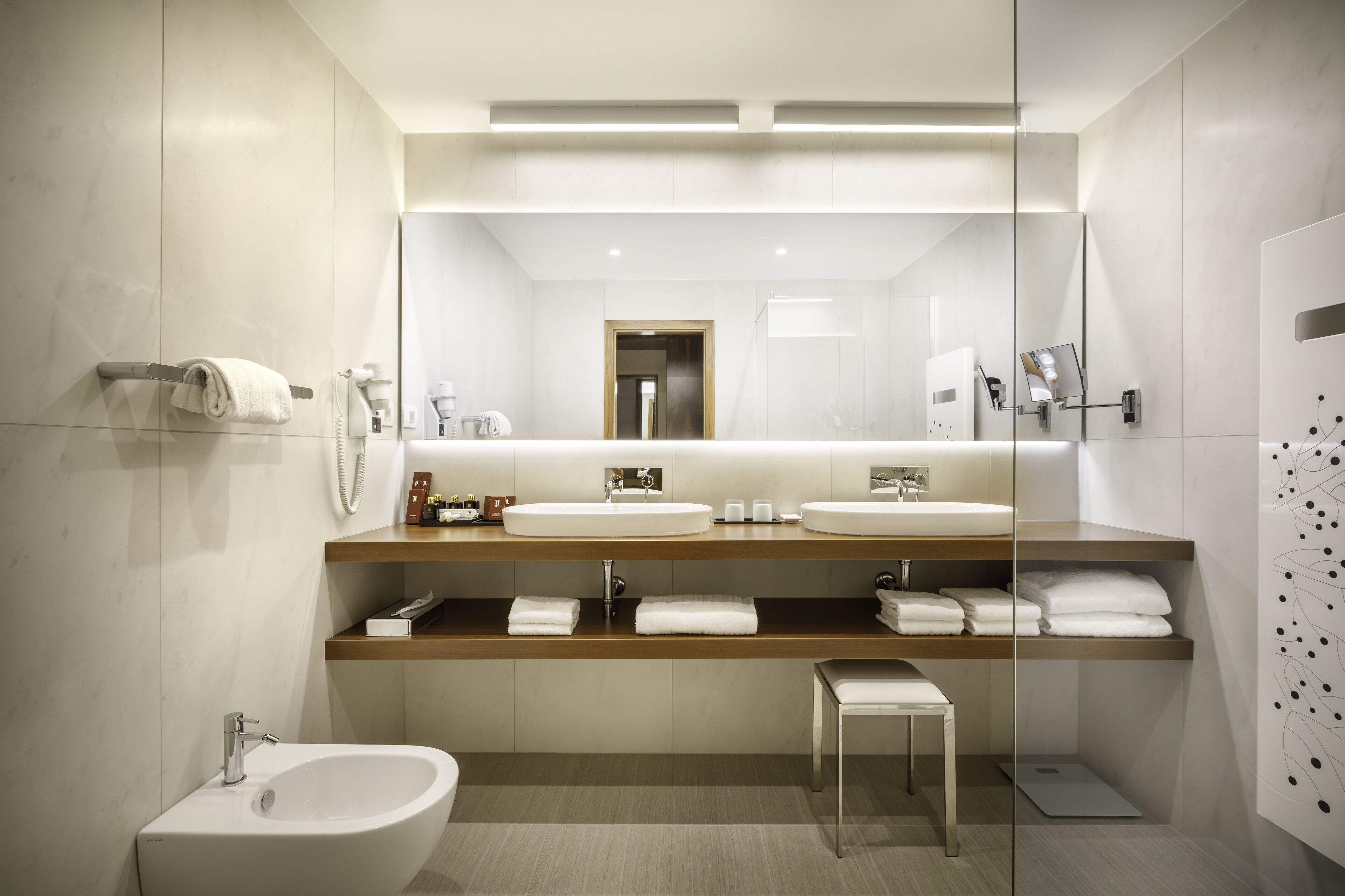 free toiletries, hair dryer, bathrobes, slippers