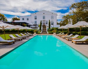 Outdoor pool, pool loungers