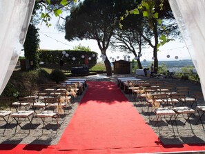 Outdoor banquet area