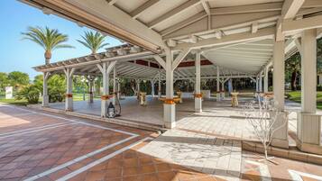 Outdoor banquet area