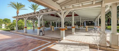Outdoor banquet area
