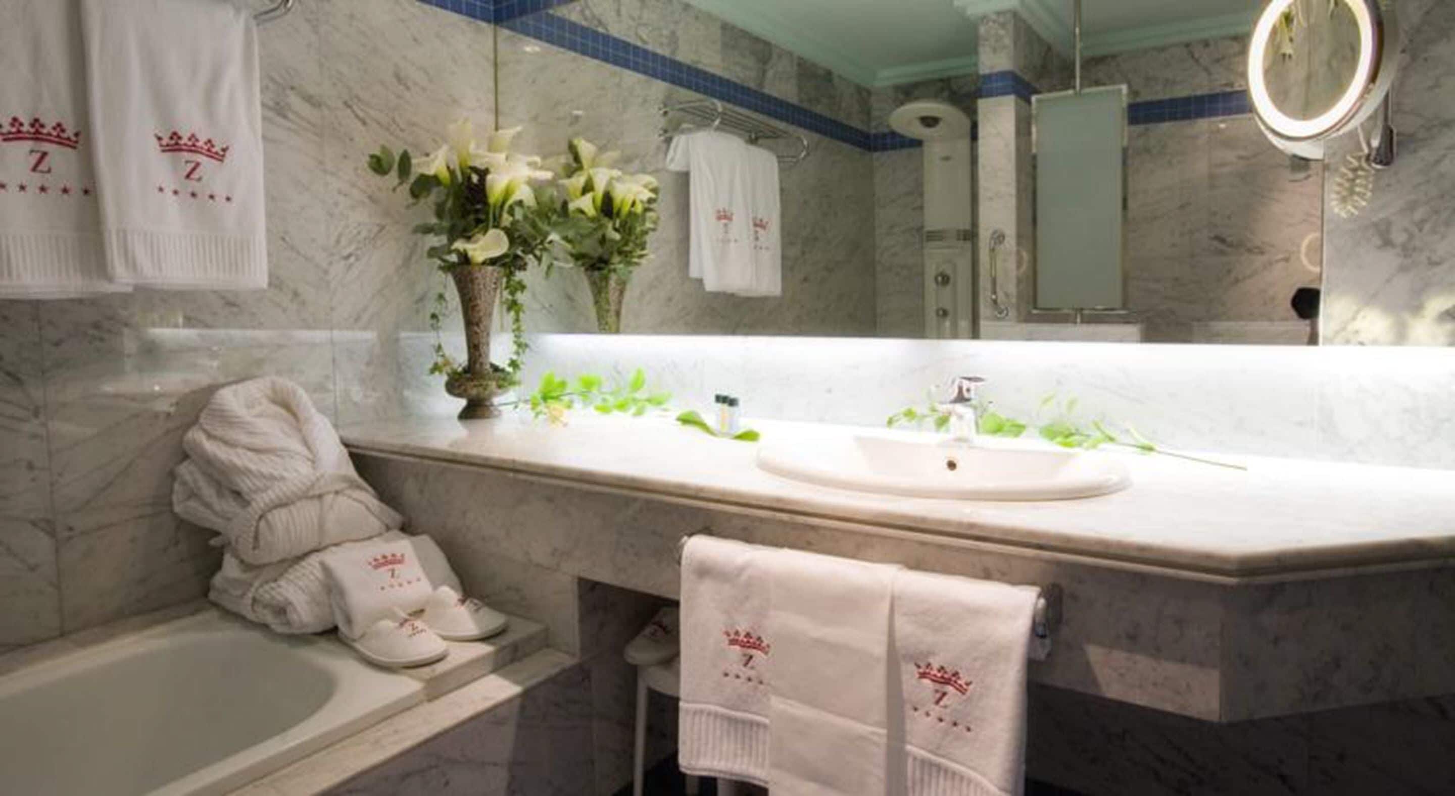 free toiletries, hair dryer, bidet, towels