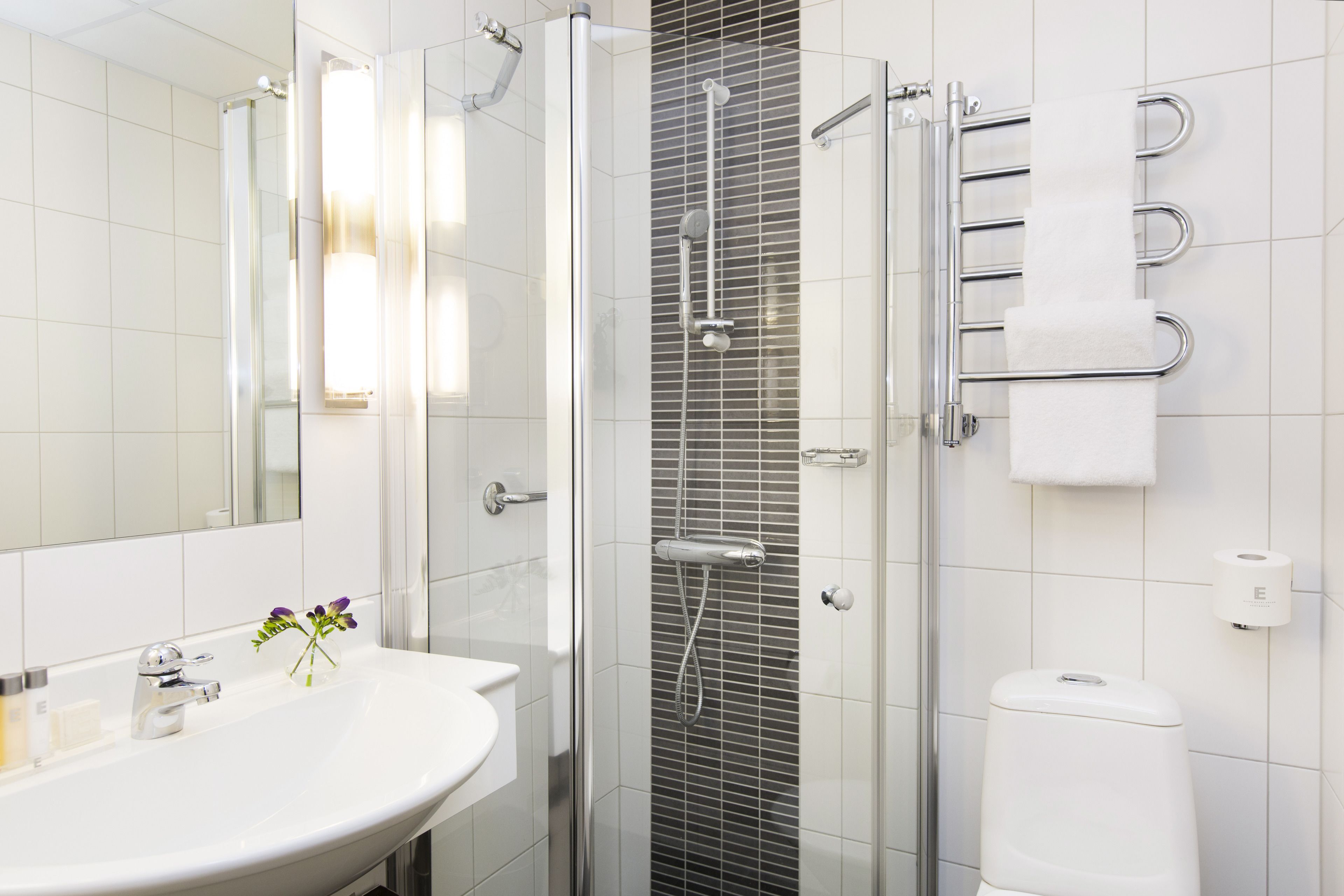 free toiletries, hair dryer, towels