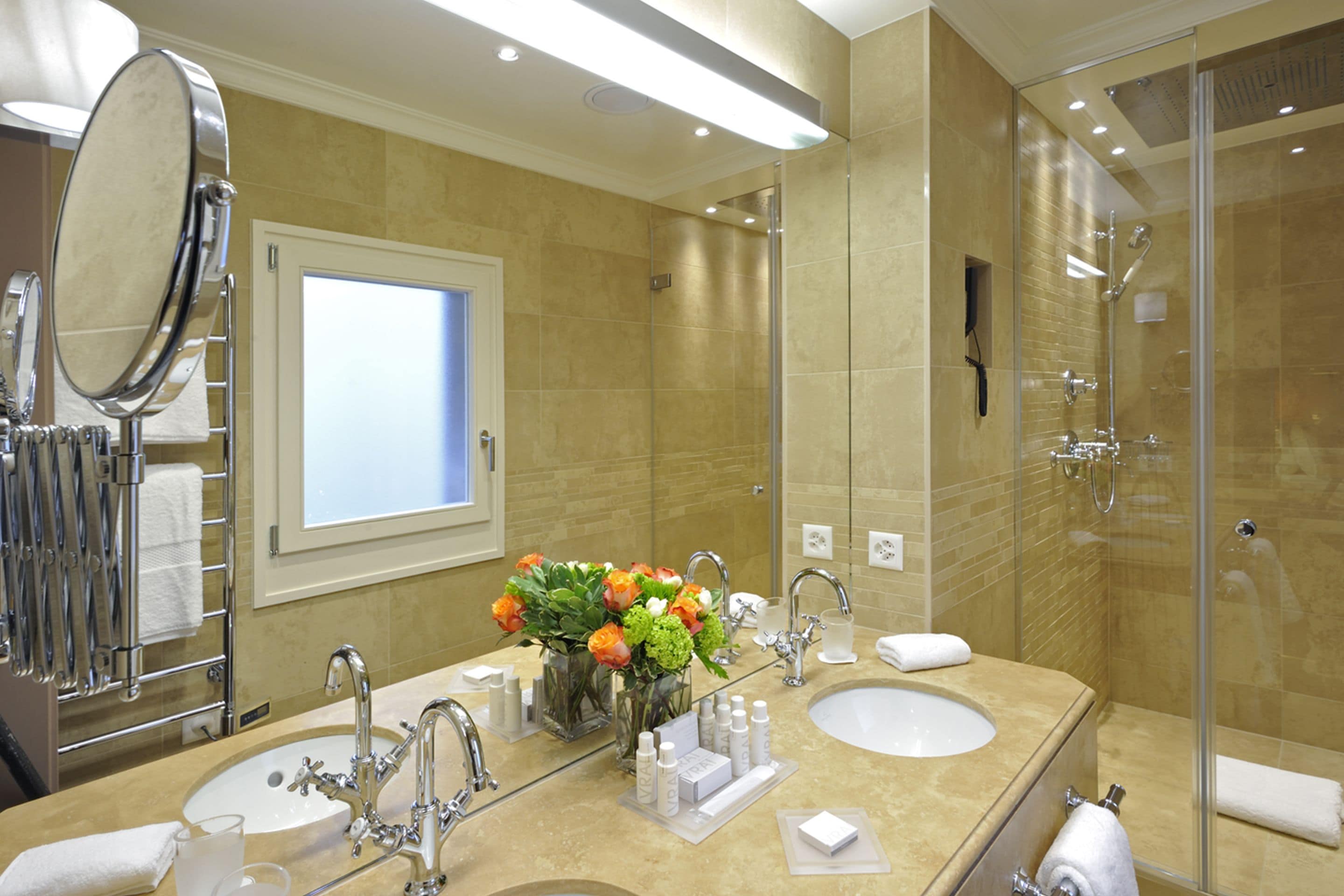 free toiletries, bathrobes, slippers, towels