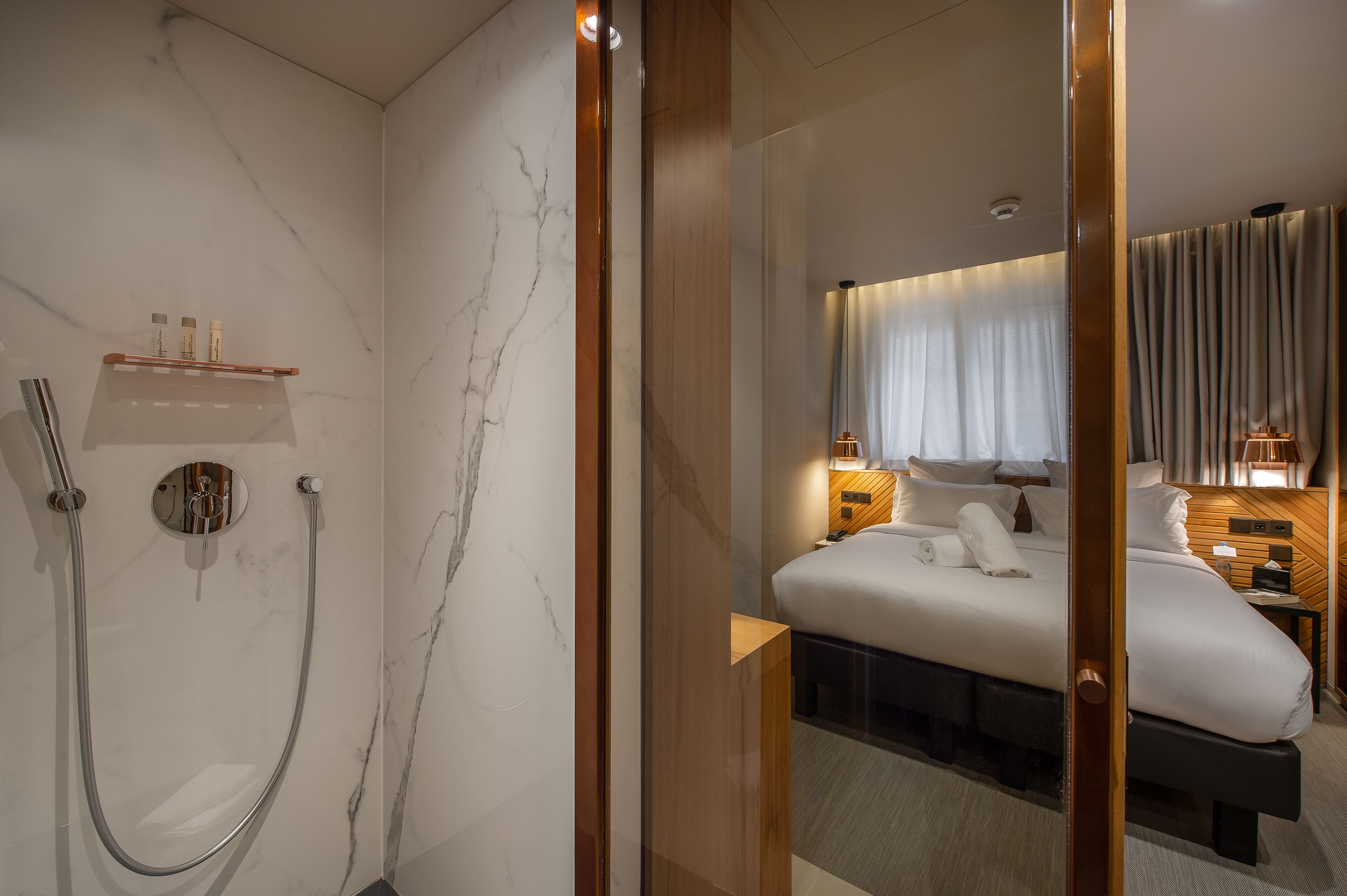 free toiletries, hair dryer, towels