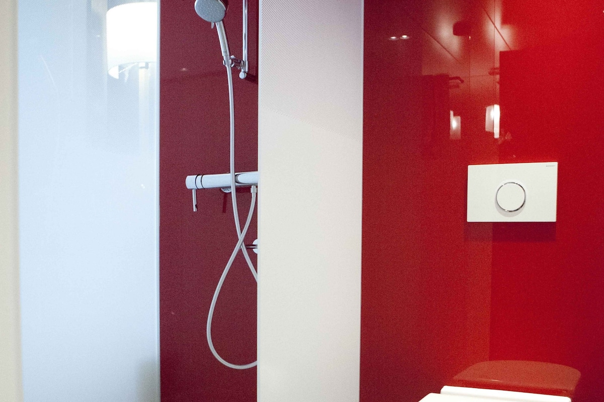 free toiletries, hair dryer, towels