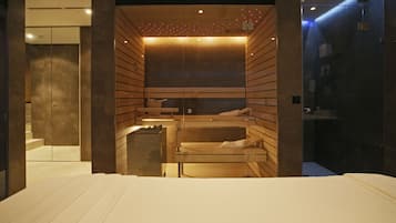 Parihoitohuone(ita), sauna, poreallas, turkkilainen sauna