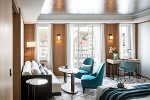 Riverside Junior Suite | Living area | LED TV, pay films