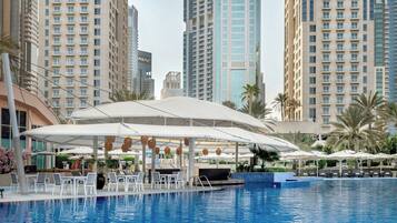 2 AuĂenpools, Sonnenschirme, LiegestĂŒhle