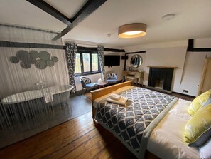 Individually decorated, desk, iron/ironing board, travel crib