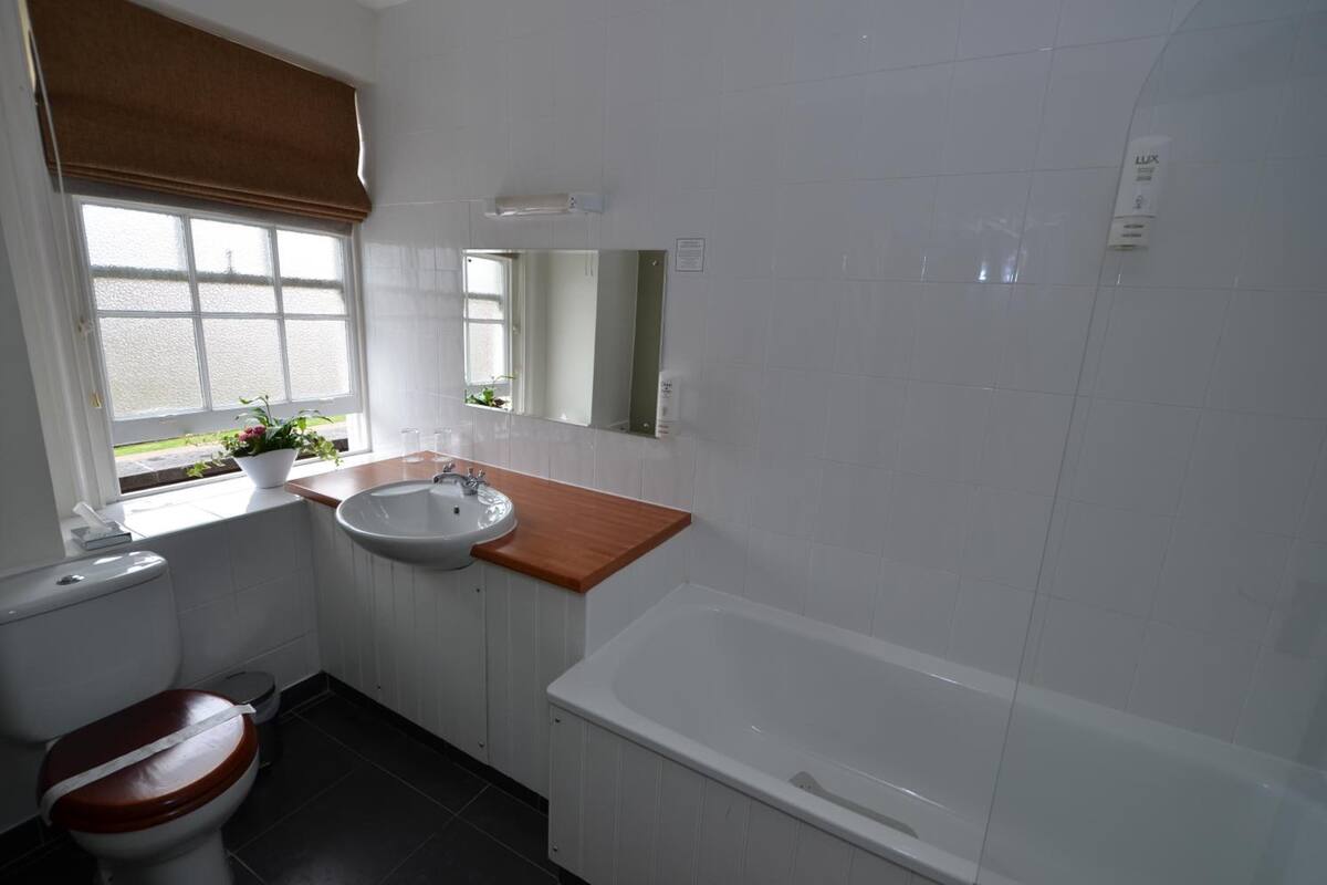 free toiletries, hair dryer, towels