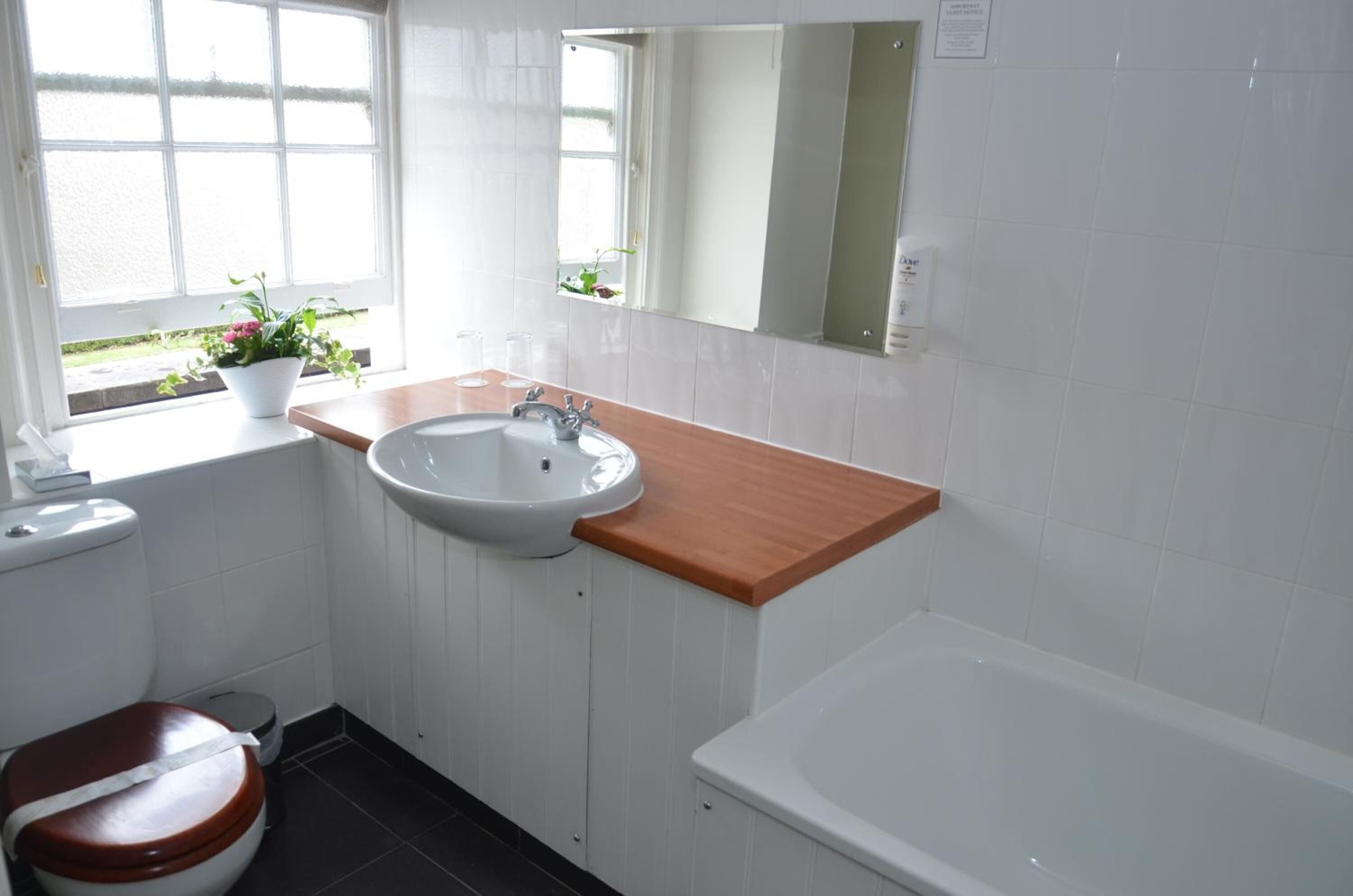 free toiletries, hair dryer, towels