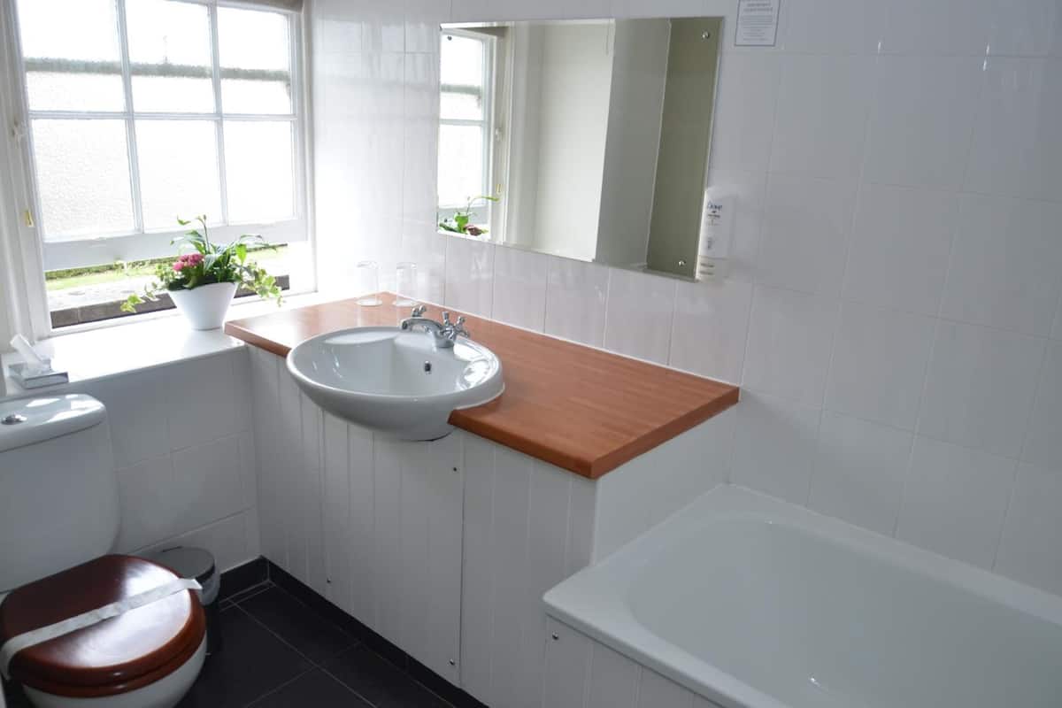 free toiletries, hair dryer, towels