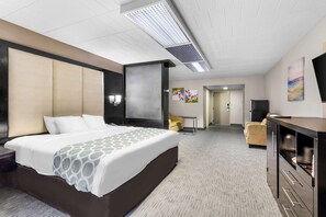 Desk, laptop workspace, blackout drapes, soundproofing