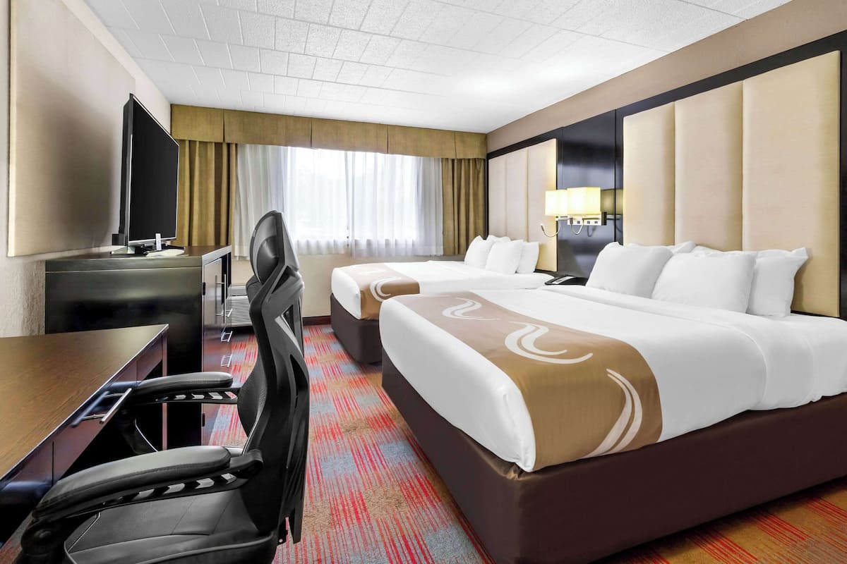 Room, 2 Queen Beds, Accessible, Non Smoking | Desk, laptop workspace, blackout drapes, soundproofing