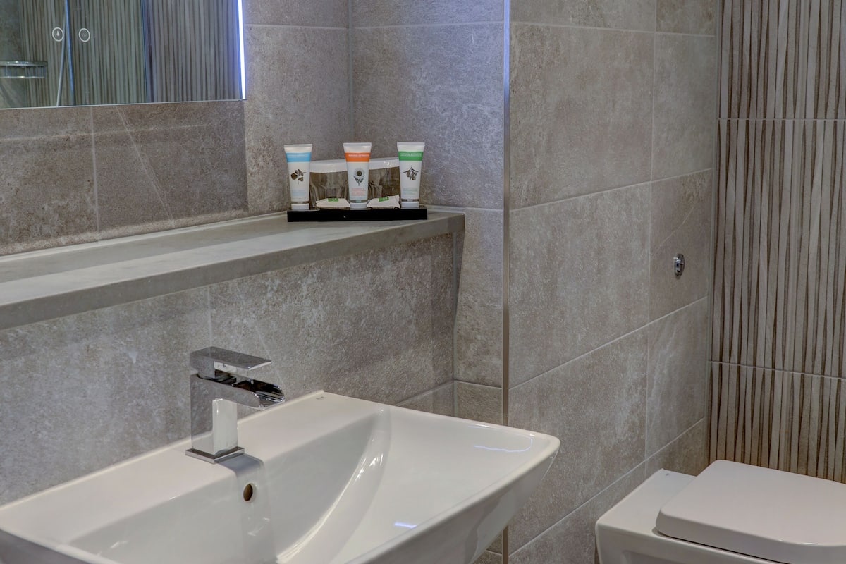 executive room, 1 double bed, non smoking | bathroom | shower, hair dryer, towels