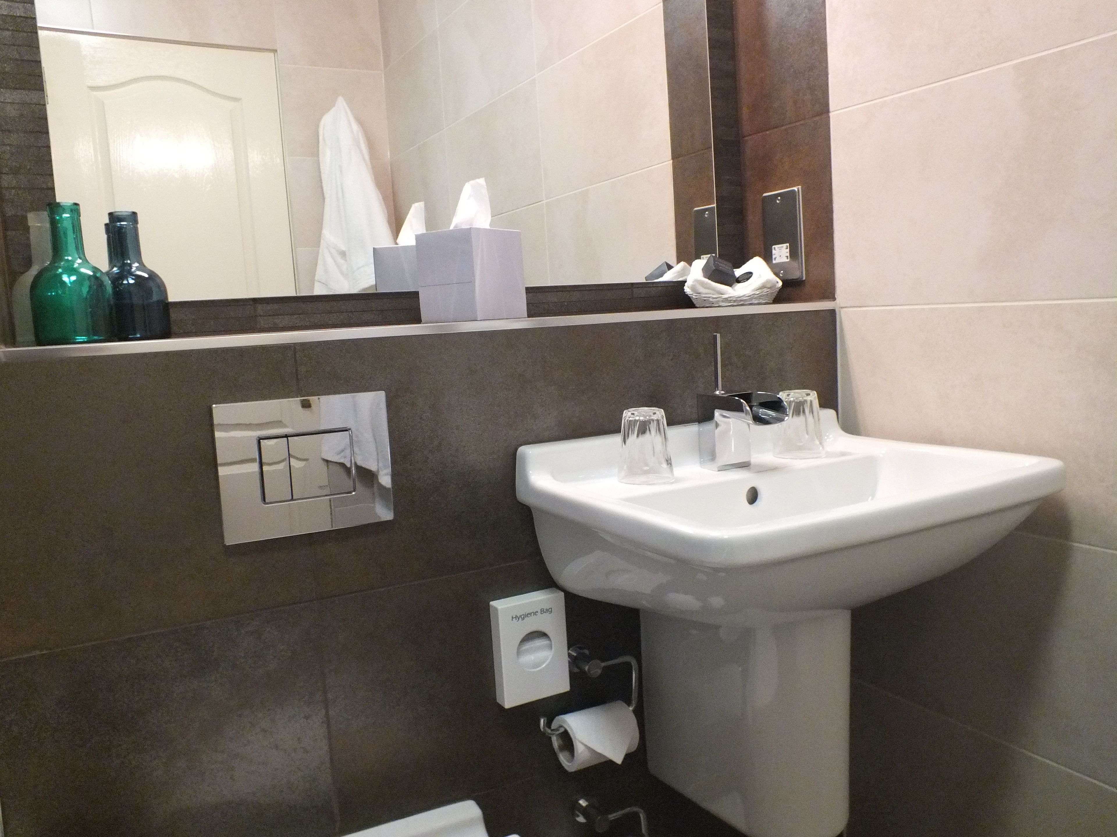 free toiletries, hair dryer, towels