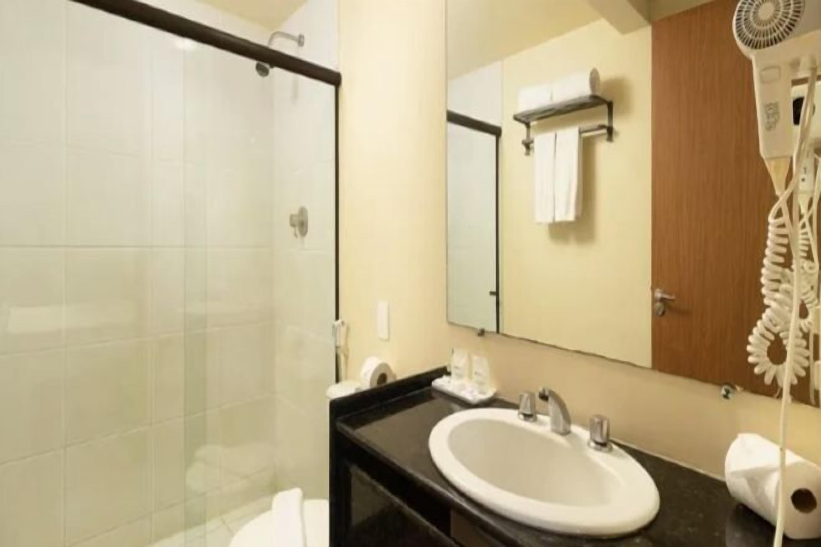 Bathroom | Shower, free toiletries, hair dryer, towels