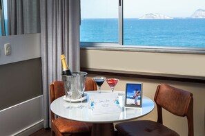 Breakfast, lunch, dinner served; beach views