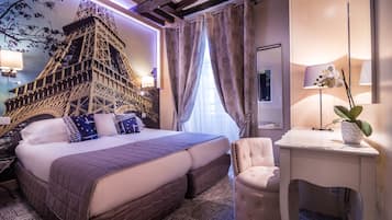 Ropa de cama de alta calidad, minibar, caja fuerte