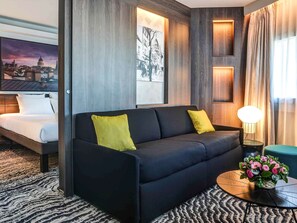 Suite, 1 King Bed with Sofa bed (Paris View) | Premium bedding, memory foam beds, in-room safe, blackout drapes