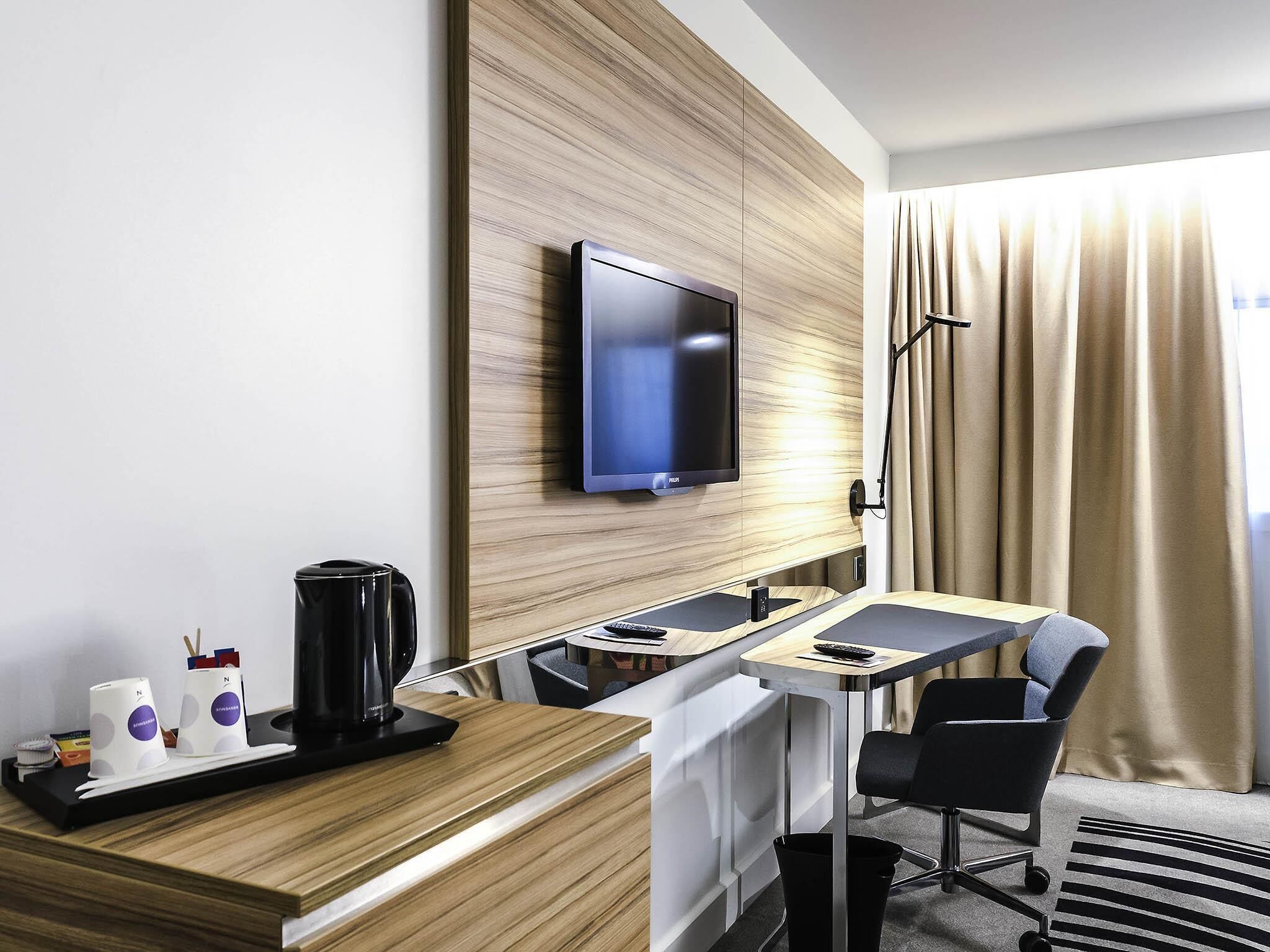 premium bedding, memory-foam beds, in-room safe, blackout curtains