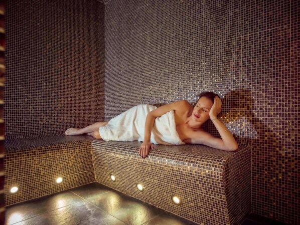 Couples treatment room(s), steam room, deep-tissue massages, facials
