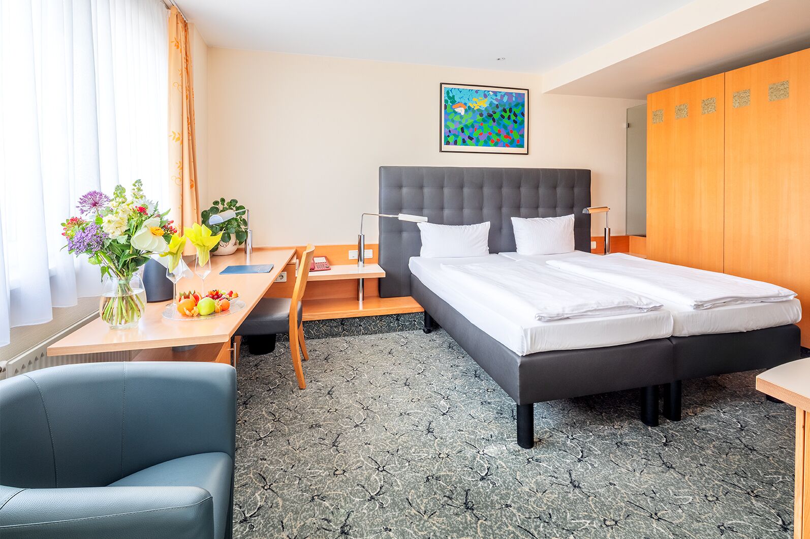 Economy Double Room | Hypo-allergenic bedding, in-room safe, desk, blackout drapes