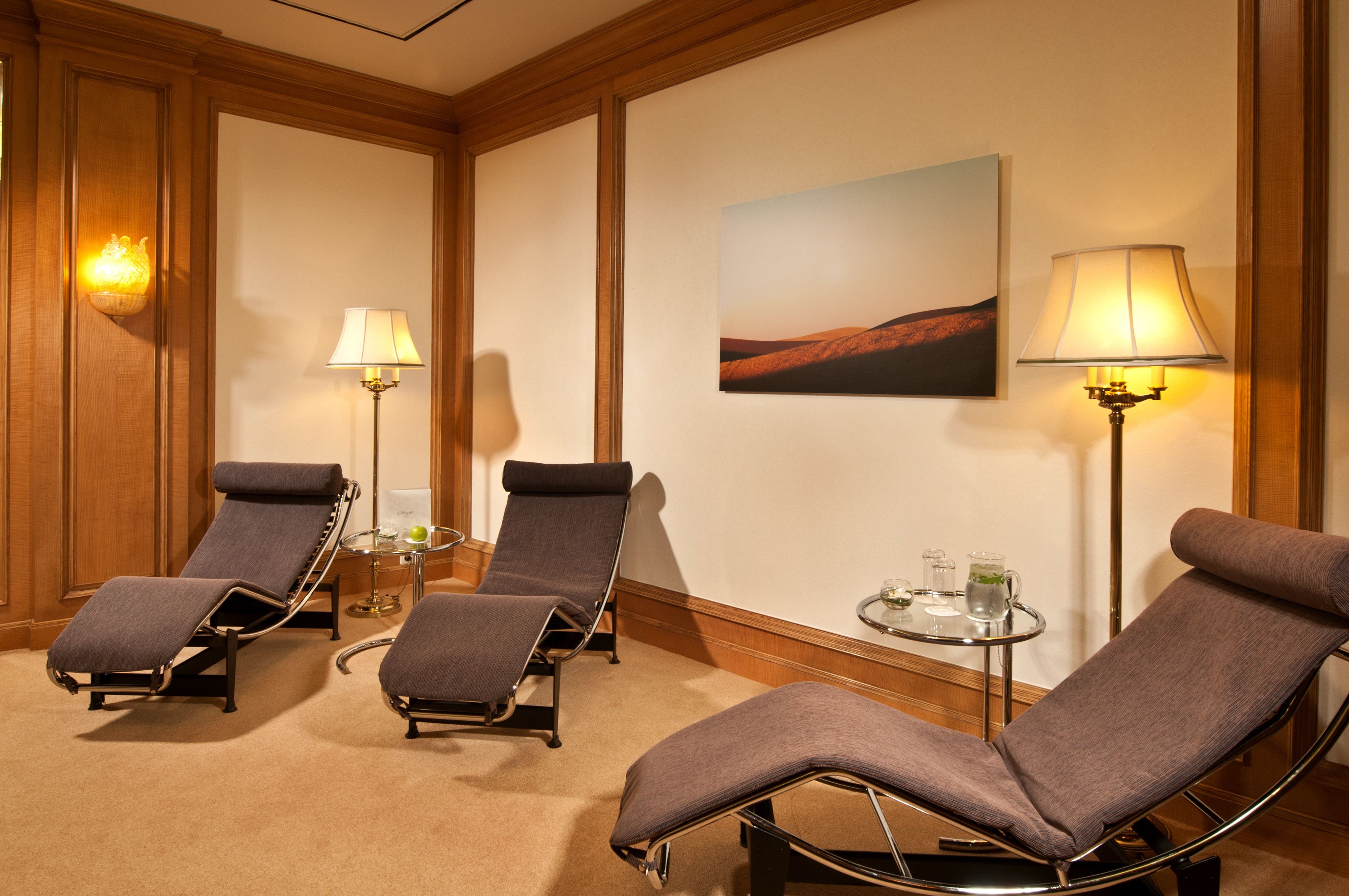 sauna, body treatments, hydrotherapy, facials, massage/treatment rooms