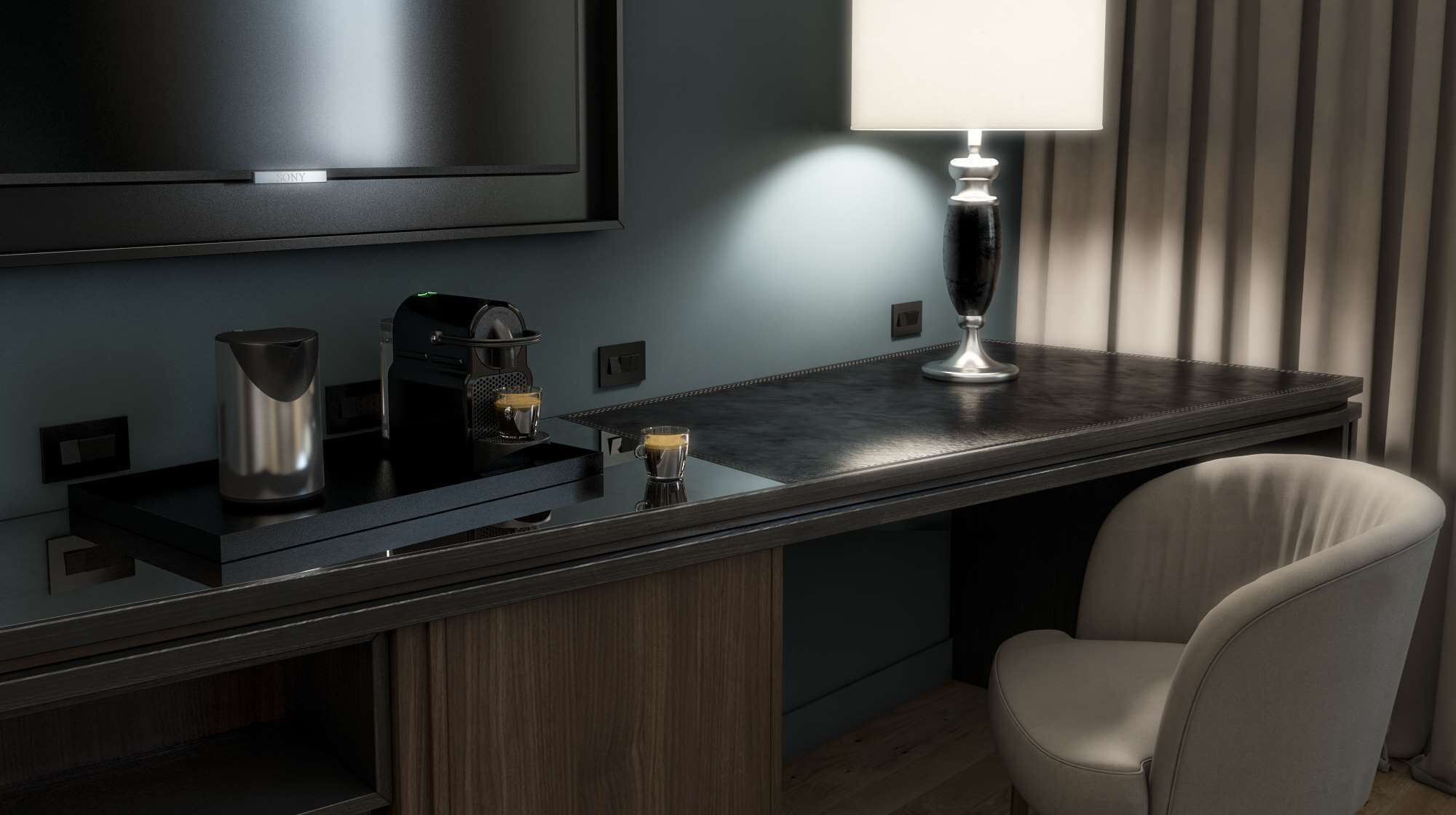 minibar, in-room safe, desk, laptop workspace