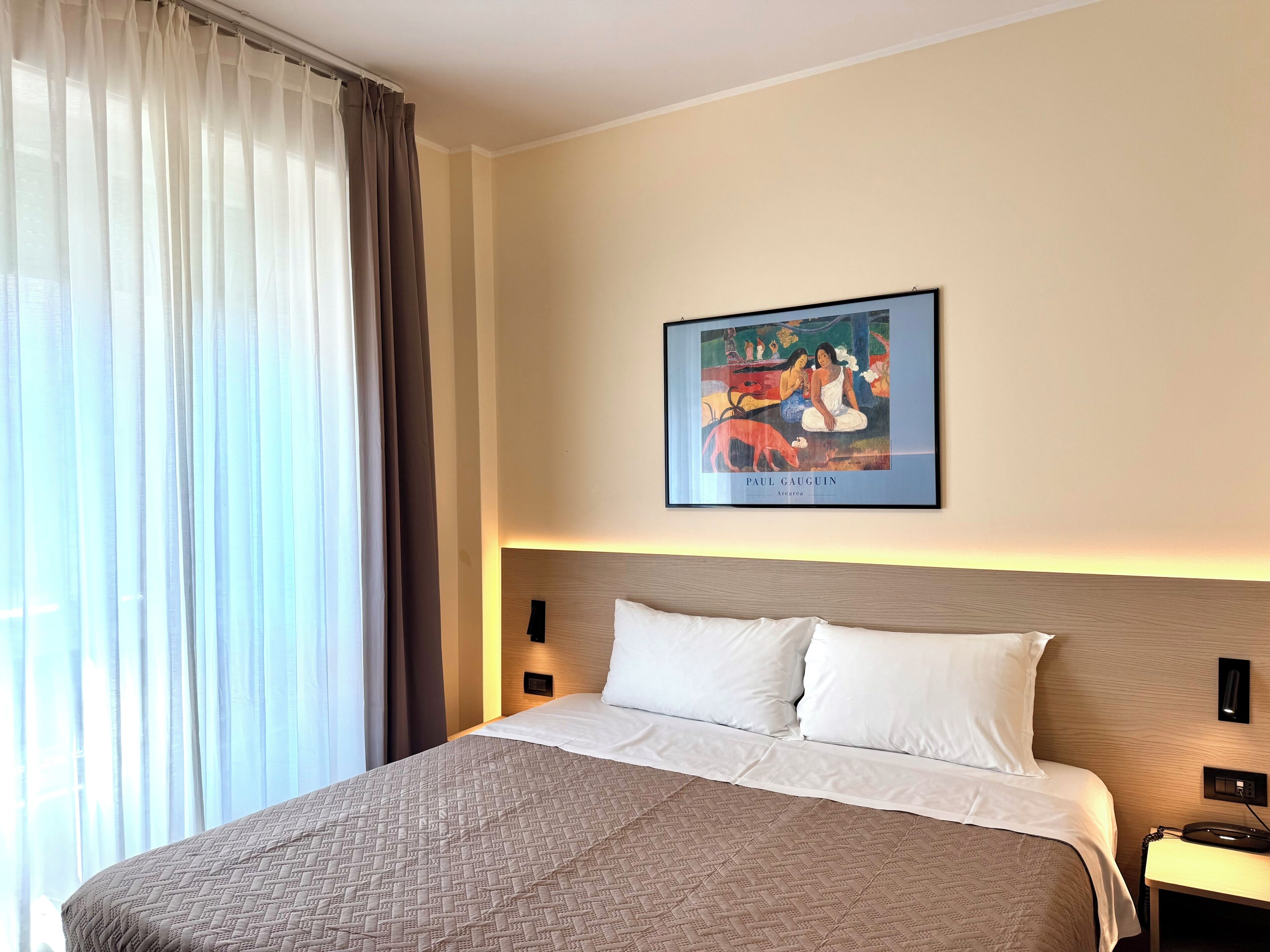 Premium bedding, down comforters, in-room safe, desk