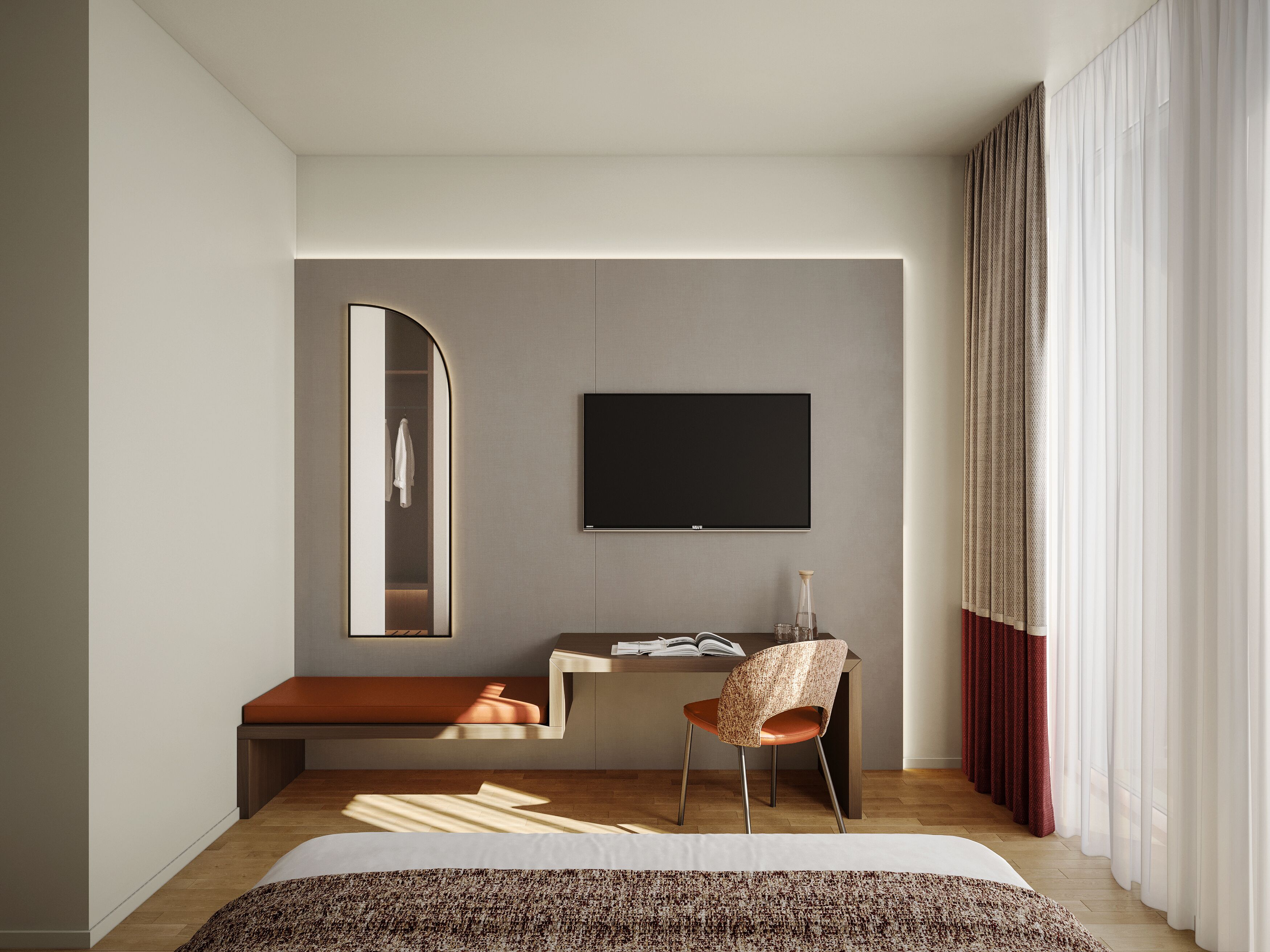 Copriletto in piuma, minibar, una cassaforte in camera, una scrivania