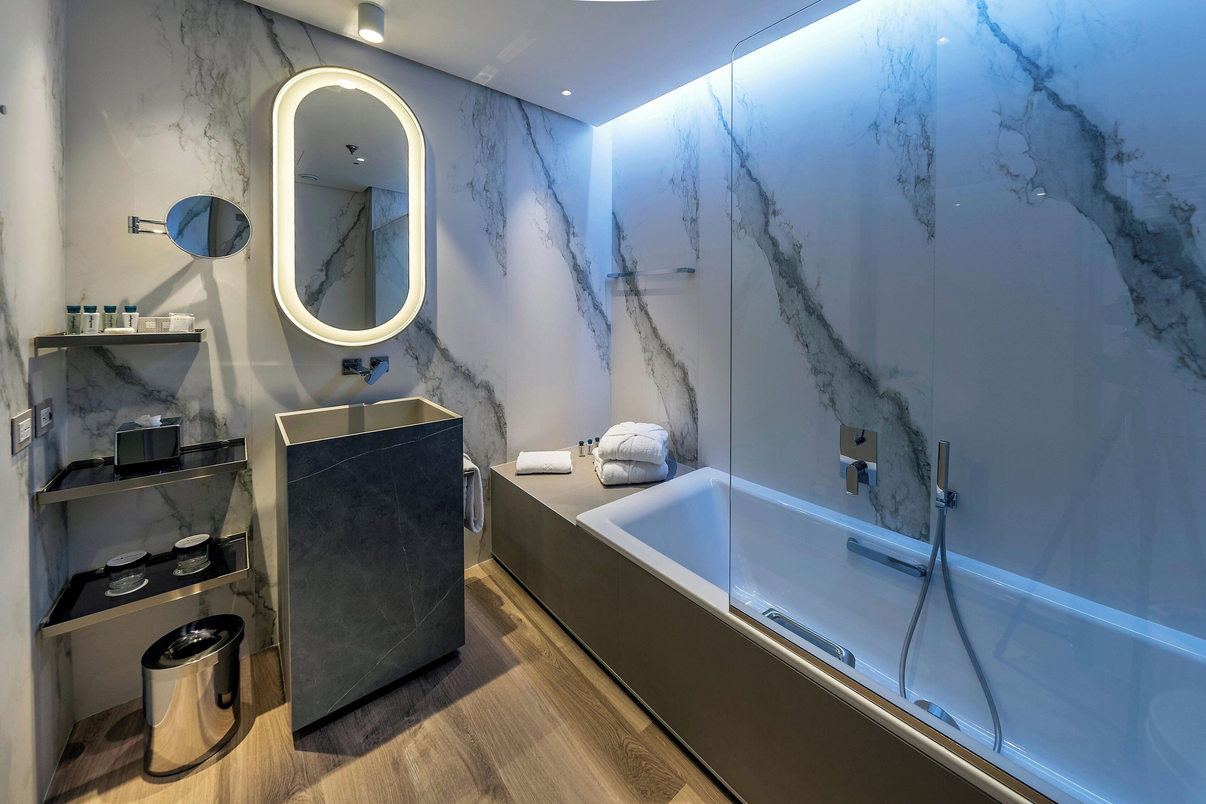 rainfall showerhead, free toiletries, hair dryer, bathrobes