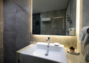 Free toiletries, hair dryer, slippers, bidet