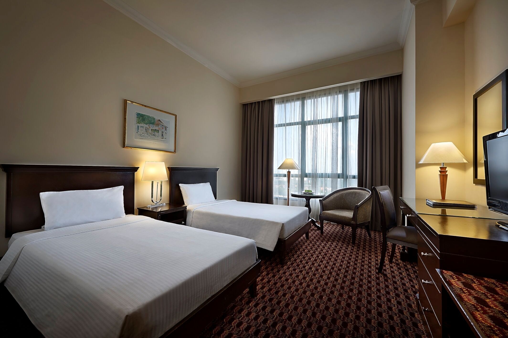 Minibar, in-room safe, desk, laptop workspace