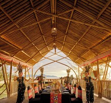 Outdoor banquet area