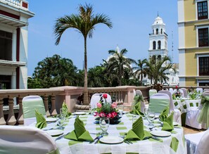 Outdoor banquet area