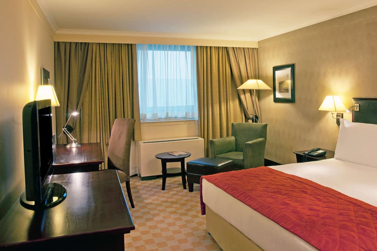 In-room safe, desk, laptop workspace, blackout curtains
