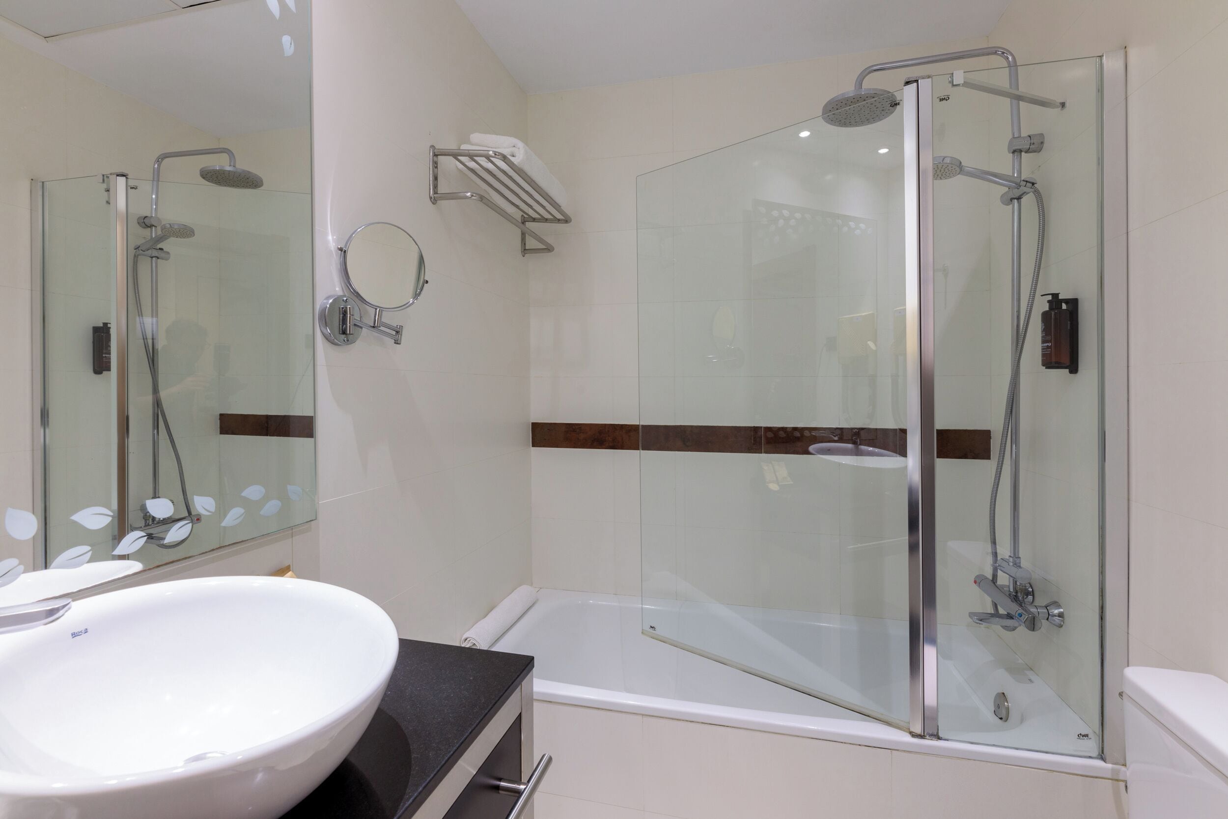 free toiletries, hair dryer, towels, soap