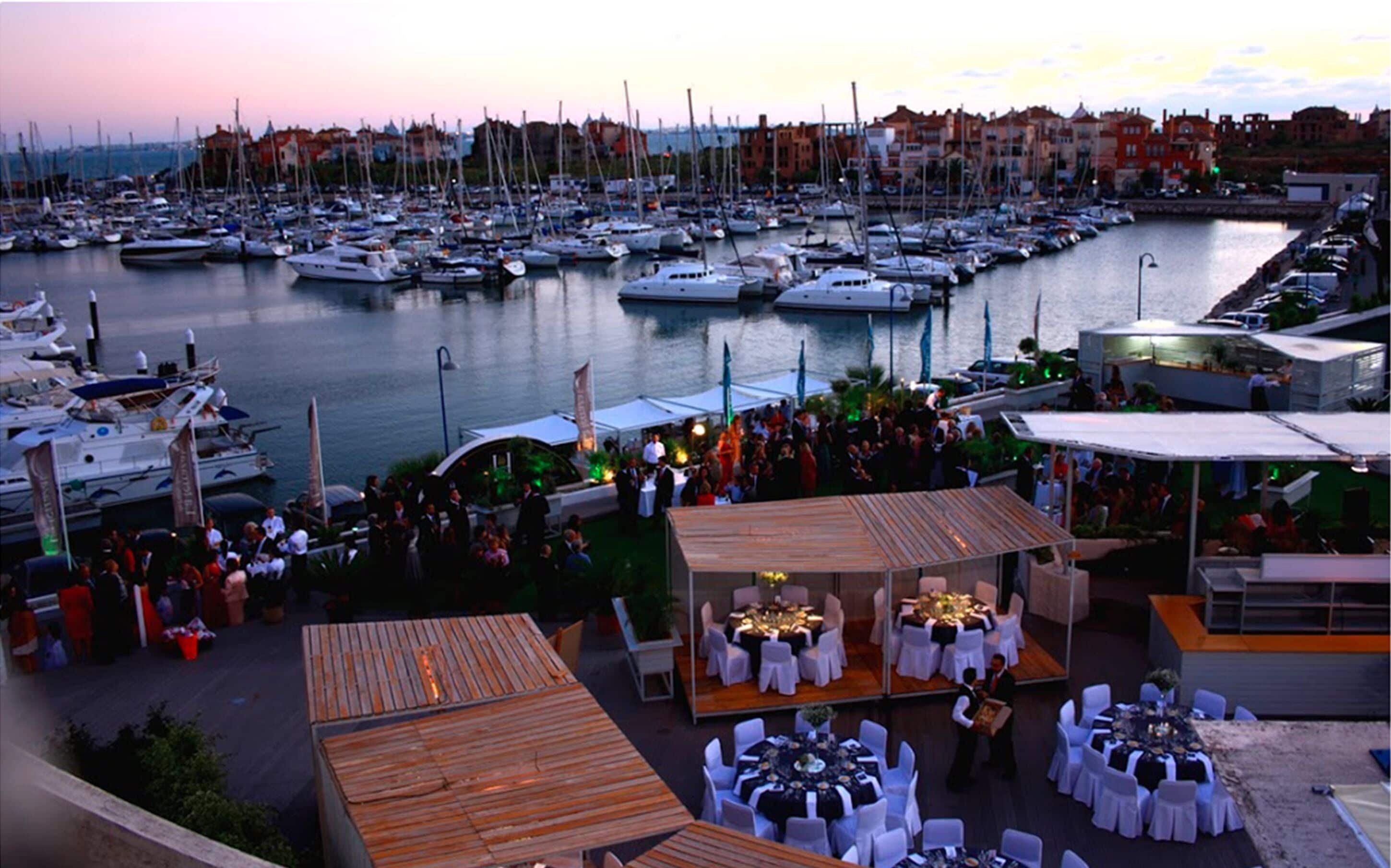 Outdoor banquet area