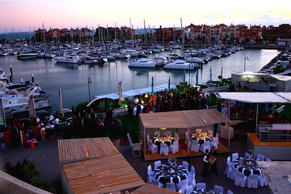 Outdoor banquet area