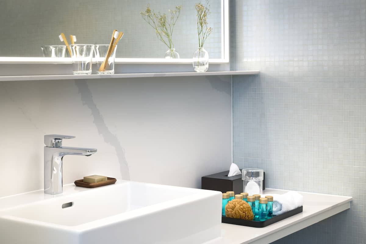 free toiletries, hair dryer, bathrobes, slippers