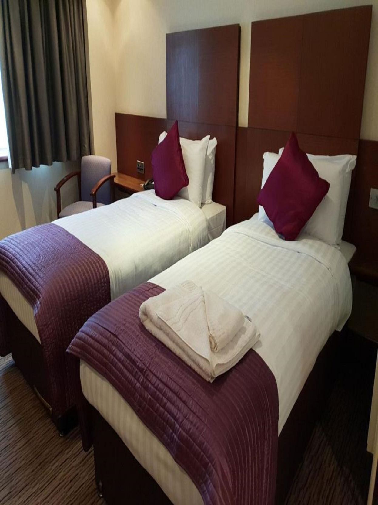 Hypo-allergenic bedding, desk, laptop workspace, iron/ironing board