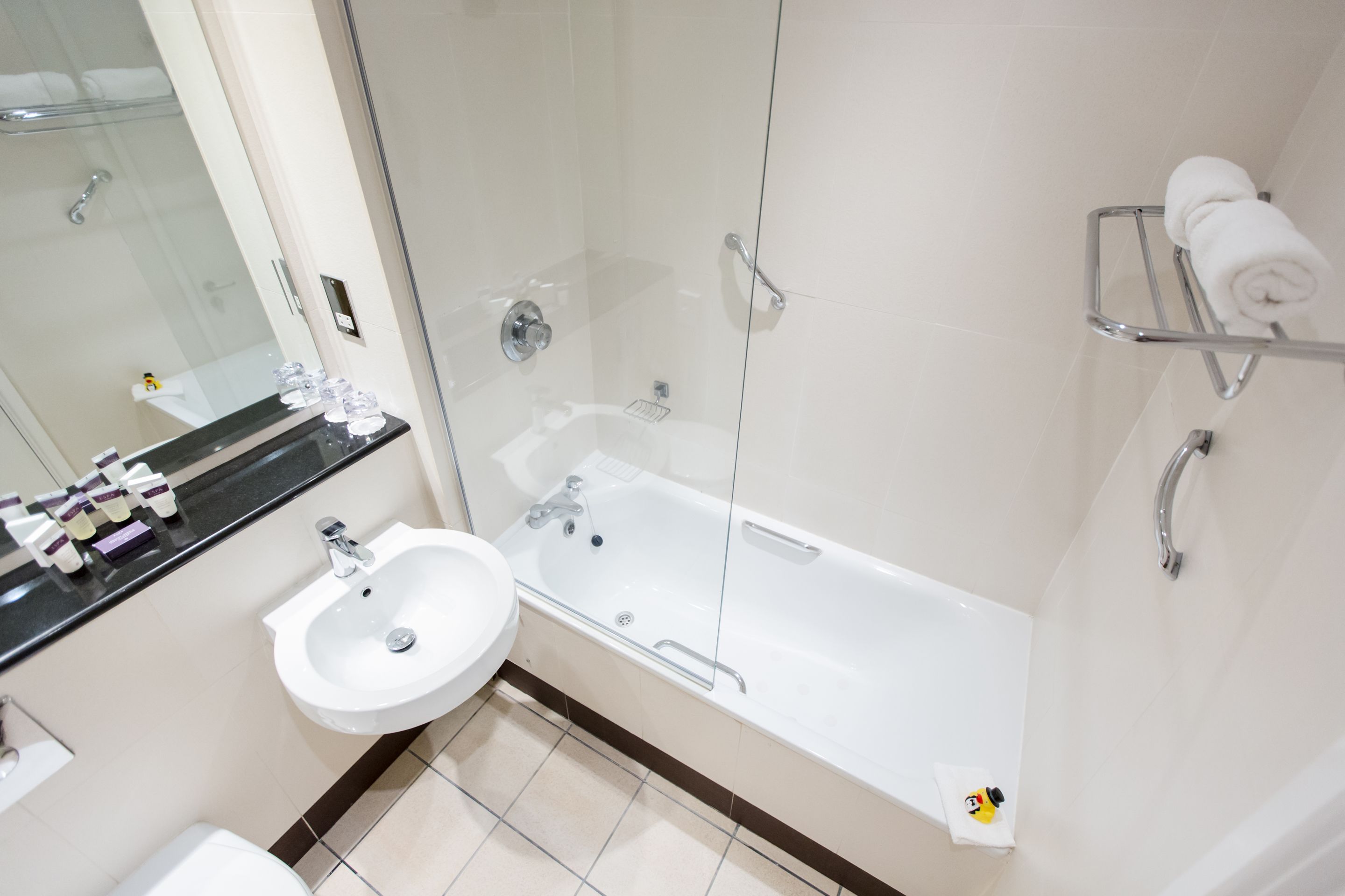 Free toiletries, hair dryer, towels