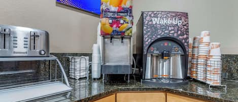 Free daily self-service breakfast