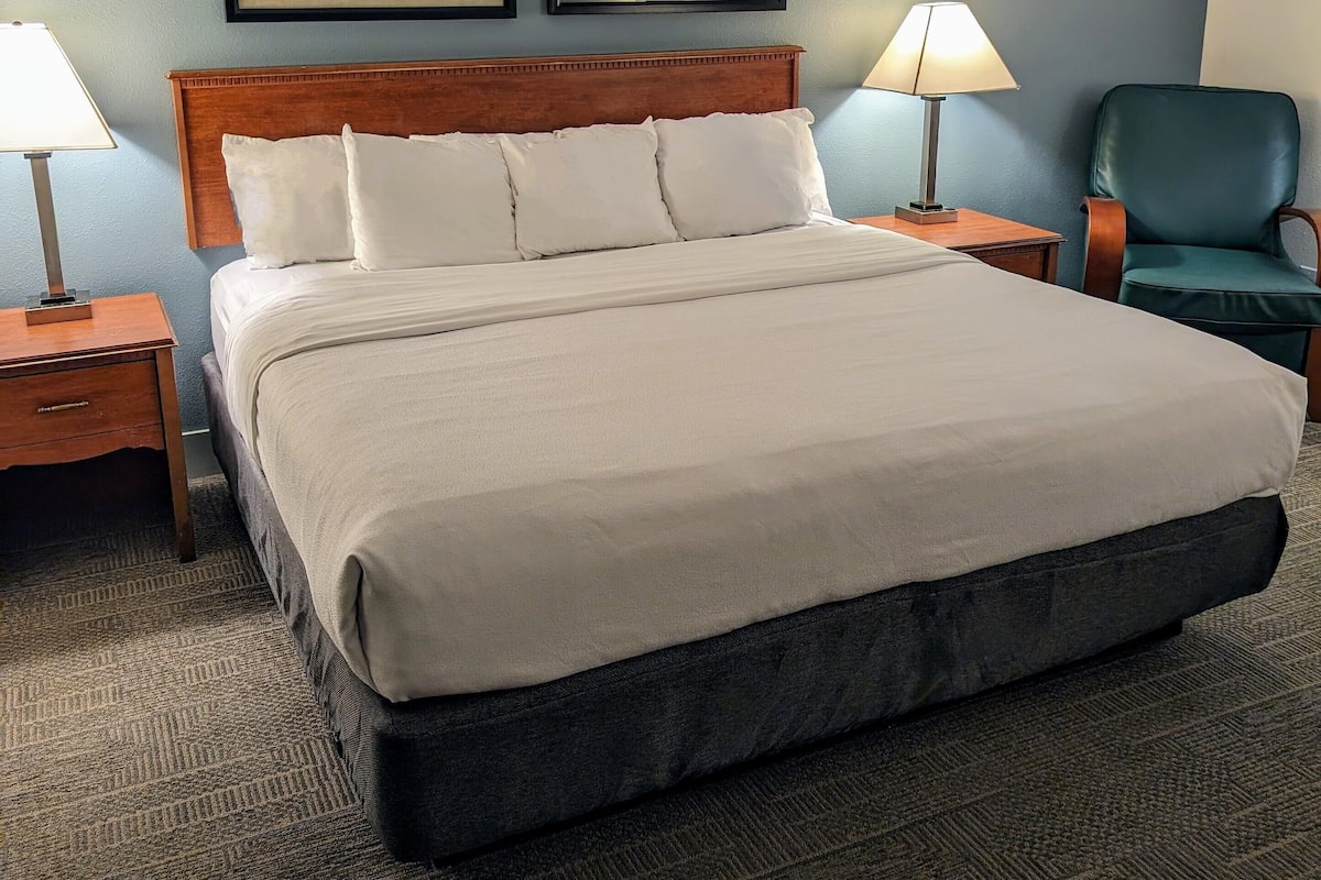 Premium bedding, desk, iron/ironing board, free cots/infant beds
