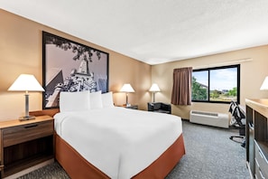 Pillow-top beds, desk, laptop workspace, iron/ironing board