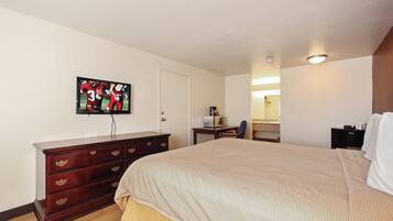 Desk, WiFi (free), alarm clocks, bed sheets